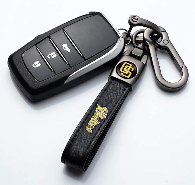 for SD Padres Baseball Fans Car Keychain with Tire Valve Caps, Car Keyring and Valve Stem Caps Compatible with Key Fob Holder, Delicate Gifts for Men Women, Padres