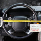 Breathable Car Steering Wheel Cover 16 inch Auto Universal Leather Wrap Non-Slip Steeringwheel Protector Automotive Interior Accessories, Black (Suit for 15 1/2-16 inch)