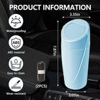 Mini Car Trash Can with Lid, Portable Garbage Can for Car, Leakproof Cup Holder Automotive Garbage Bin with 2 Rolls of Trash Bags, Small Trash Storage Can for Car Home Office(Light Blue)