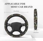 Garden Plants Floral Elastic Steering Wheel Cover, Non-Slip Breathable Neoprene Steering Wheel Covers, Women Car Accessories, Universal 15 Inch Fit Auto, Suvs, Truck