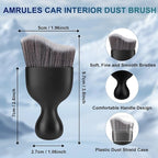 2 PCS Car Interior Detailing Brush, Auto Car Dusting Brushes, Soft Bristles Duster Removal Cleaning Tool for Dashboard Interior, Exterior, Skylight, Leather, Dust Brush, Dark Gray