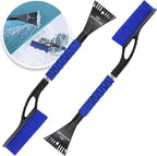 2 Pack 27" Multi-Purpose Ice Scraper and Extendable Snow Brush for Cars with Foam Grip and 360-Degree Pivoting Brush Head, SJEG-SB27X2