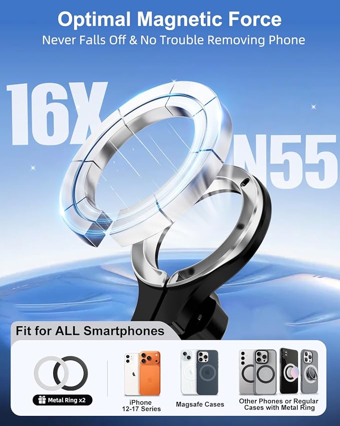 Magnetic Car Mount for Tesla Model 3 Highland 2024 2025 & Model Y Juniper 2025 (Standard) 15.4-Inch Screen: for MagSafe Strong Magnets Cell Phone Holder for iPhone