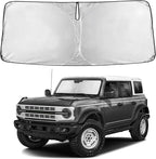 Windshield Sunshade Compatible for Ford Bronco (Not for Bronco Sport) 2021-2024 2025 2026, Sun Visor for Front Windshield & Window Sun Shade Cover, UV Heat Protector, Car Accessories