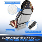2 Pack American Flag Waterproof Towel Car Seat Covers, Sweatproof Non-Slip Seat Protector, Machine Washable Universal Front Bucket Seat Covers for Cars, SUVs, Gym, Beach, Sports & Pets