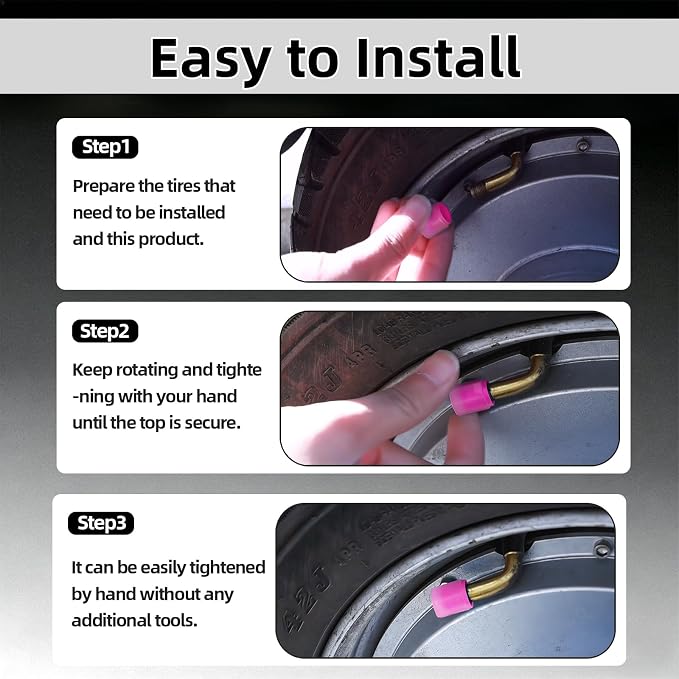 20 Pcs Glow in The Dark Tire Valve Caps Fluorescent Tire Valve Stem Caps, Cool Car Present for Universal Decoration Accessories for Car SUV Bicycle Motorcycles Trucks (Pink)