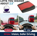 Comfort Memory Foam Car Seat Cushions For Driving,Red Booster Cushion Pad | Ergonomic Height Cushion, Sciatica & Lower Back Pain Relief Pillow, Comfort Seat Pad for Car Office Wheelchair Short People