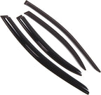 WD2-097 Dark Smoke 4 Pcs Set Window Visor (Outside Mount) Deflector Rain Guard Compatible with 2001-2006 Dodge Stratus