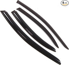 Outside Mount Window Vent Visors Rain Guards Compatible with Dodge Stratus 2001-2006 | Side Window Wind Deflectors Rain Shields | Smoke Tinted, 4 Pcs Set, DGWV-097