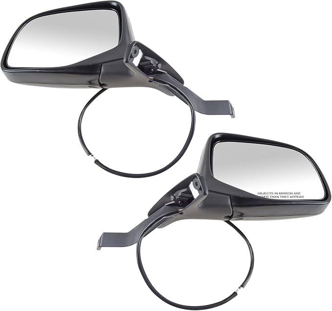 Driver and Passenger Side Mirror Assembly Set Power Chrome 3-Pin for 1992-1996 Ford Bronco 1992-1997 F-150 1992-1996 F-250 without Performance Package
