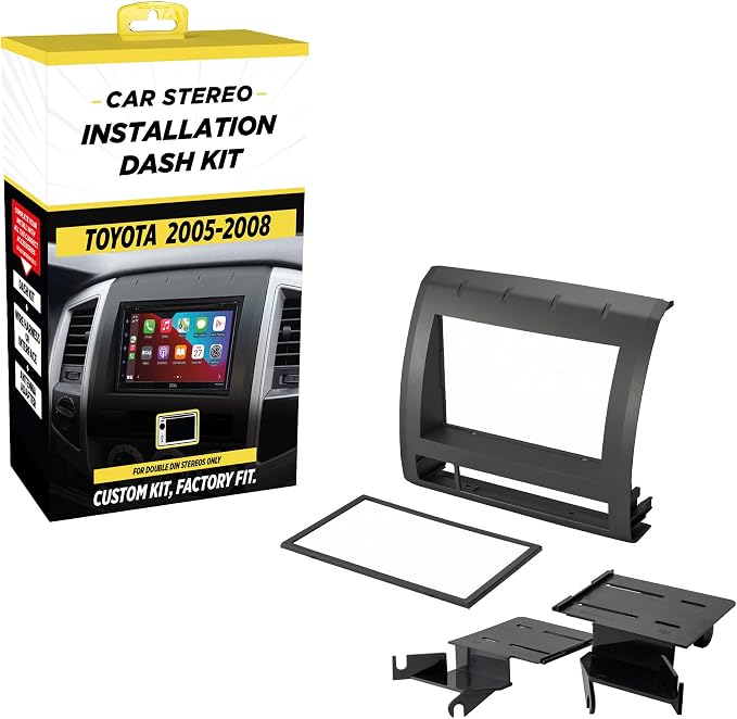 TA2053BKB Compatible with 2005-2011 Toyota Tacoma Double Din Dash Kit (Black)