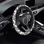 Halloween Skull Steering Wheel Cover, Anti-Slip Skeleton 15 Inches Car Steering Wheel Cover for Women Men, Neoprene Floral Car Accessories Protective Case for Vehicle Truck SUV