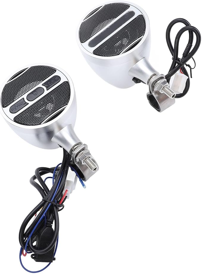 Motorcycle Speaker for ATV 3-inch Handlebar Sound System with Stereo FM Radio MP3 USB for Motorcycles and Electric Vehicles