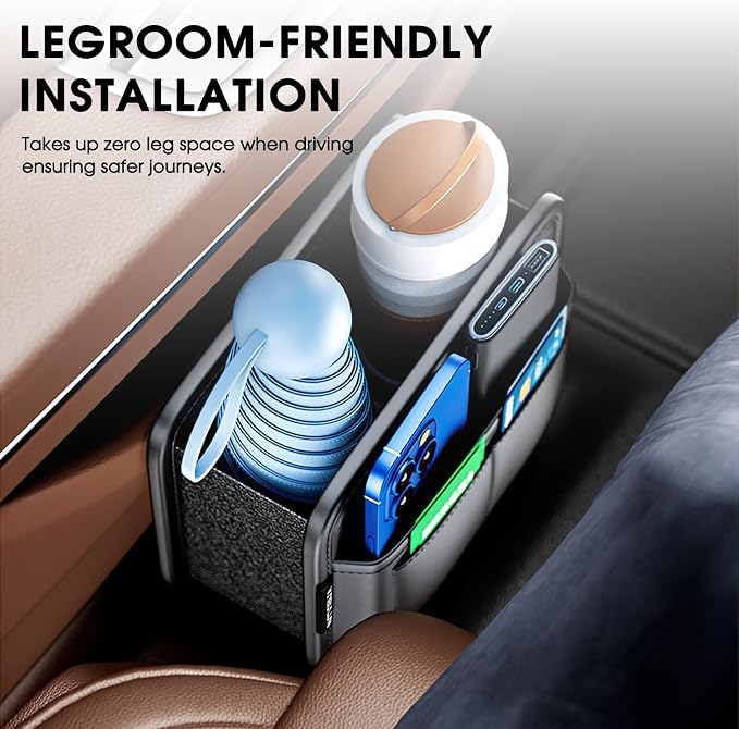 Car Door Organizer & Cup Holder, Multifunctional Car Storage Box, Trash Can, Large Capacity Storage Bag, Foldable Side Storage Pouch, Interior Accessory for Sedan SUV Truck (Multi-Pocket Pro)