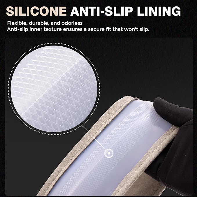 Winter Steering Wheel Cover, Microfiber Suede Car Steering Wheel Covers with Anti-Slip Lining, Breathable Elastic Car Steering Wheel Protector Soft, Universal Standard Size 14-15 inch