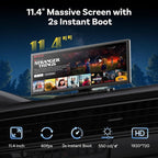 OTTOCAST ScreenFlow 11.4" Wireless Apple CarPlay & Android Auto Screen | Pre-installed Netflix/YouTube, HD Split-Screen, 1080P Backup Camera, Dual WiFi & Bluetooth | Universal for Car/SUV/Truck