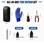 105PCS Tire Screw Plug Repair kit, Screw in Rubber Plugs No Tire Removal Flat Tire Fix Tool Set for Car Truck Motorcycle SUV ATV, Heavy Duty Emergency Tire Puncture Repair Kit with Pliers and Tools