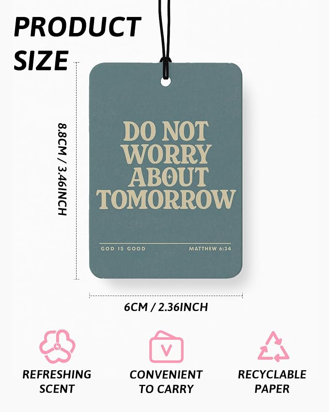 Christian Faith Car Air Freshener 4 Pcs Coconut Scented, Christian Car Accessories Mirror Decor for Women, Inspiration Bible Verse Floral Hanging Air Freshener for Cars Closet Drawer Books