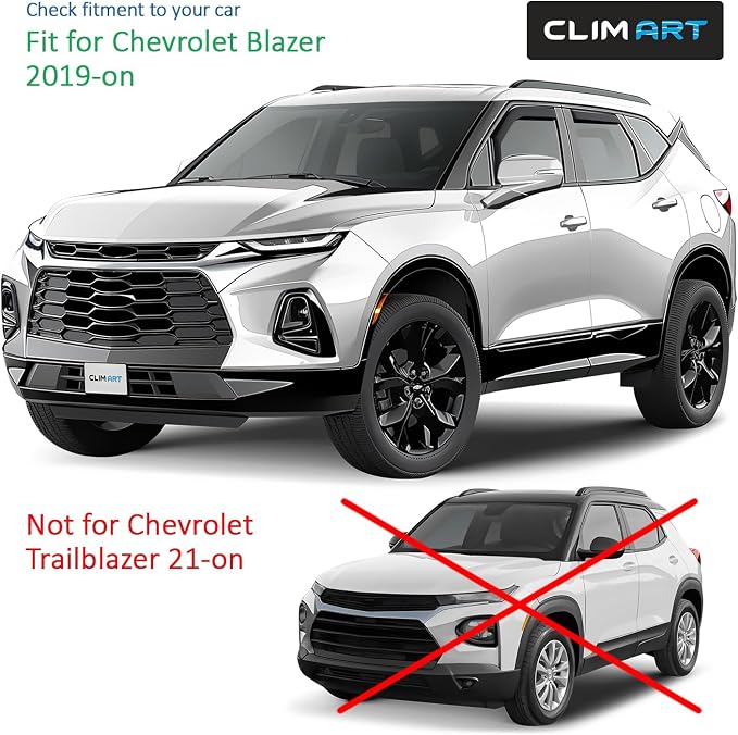 in-Channel Incredibly Durable Rain Guards for Chevrolet (Chevy) Blazer 2019-2026, Original Window Deflectors, Vent Window Visors, Vent Deflector, 4 pcs. - 619462