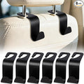6 Pack Car Seat Headrest Hooks, Car Accessories for Women Men, Back Seat Purse Hanger Holder Hook, Universal Storage Organizer for Handbag Grocery Bags Coats (Black)