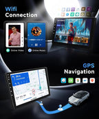 8 Core 6+128G Android 15 Car Stereo for Toyota Camry 2006 2007 2008 2009 2010 2011 Wireless Carplay Android Auto, 9’’ Touchscreen Radio GPS Bluetooth Mirror Link WIFI FM/RDS 32EQ DSP Backup Camera SWC