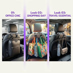 Bling Car Seat Headrest Hooks, 2PCS Leopard Print Backseat Storage Hanger Hooks for Women, Automotive Interior Rear Headrest Decoration Organizers, Universal for Vehicles (Multicolor)