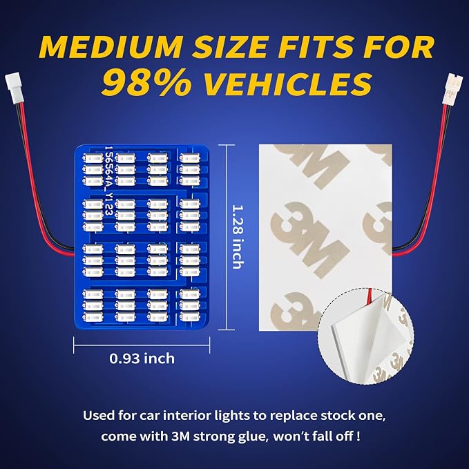 Car Interior LED Lights Accessories with 194 168 T10 / BA9S / DE3175 6418 211-2 578 Festoon Adapters, 48-SMD Panel Lamps for Dome Map Door Trunk Courtesy License Plate Lights (Green)