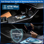 USB C Car Charger, 2Pack 3-Port 67W Dual PD USB-C&USB-A Car Power Cigarette Lighter USB Charger 3 in 1 PD/QC Type C Fast Car Charge for iPhone 17 17 Pro Max 16 15 14 13 12/Galaxy S26 S25/Pixel