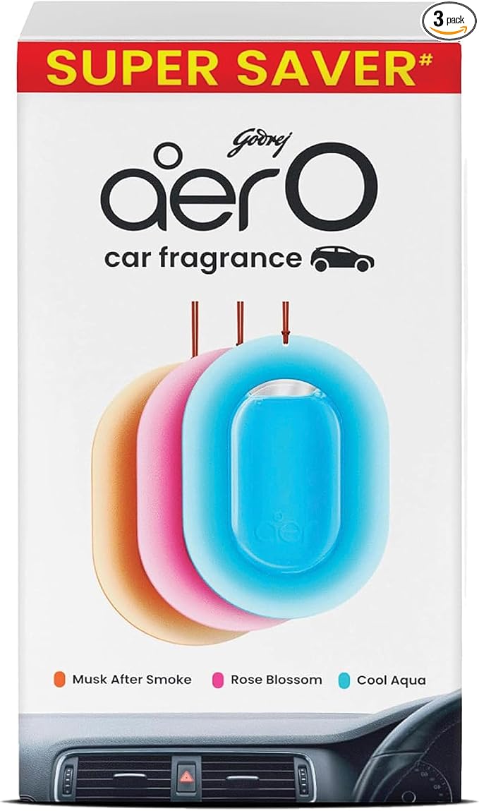 AER O Hanging Car Air Freshener Gel – Assorted, Long Lasting 30 Days, Leak-Proof Odor Neutralizer, Rear-View Mirror Car Air Freshener with Steady Freshness Technology