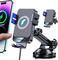 Wireless Car Charger, 15W Fast Charging Auto-Clamping Car Mount Hands-Free Car Charger Mount for Dash Windshield Air Vent Compatible with iPhone 16 15/14/13/12, Samsung S23/S22/S21,Blue