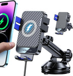 Wireless Car Charger, 15W Fast Charging Auto-Clamping Car Mount Hands-Free Car Charger Mount for Dash Windshield Air Vent Compatible with iPhone 16 15/14/13/12, Samsung S23/S22/S21,Blue