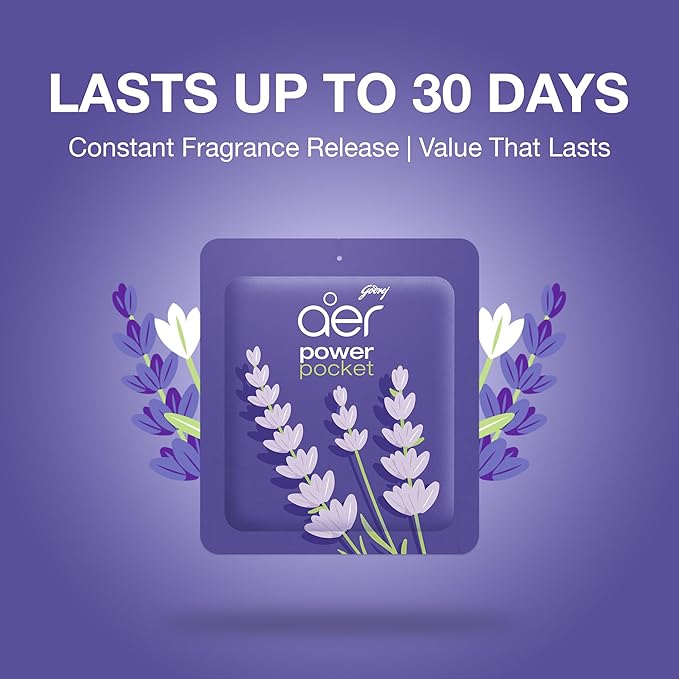 AER Power Pocket Lavender Bloom Solid Gel Air Freshener for the Entire Home with Long Lasting Scent Pack of 6