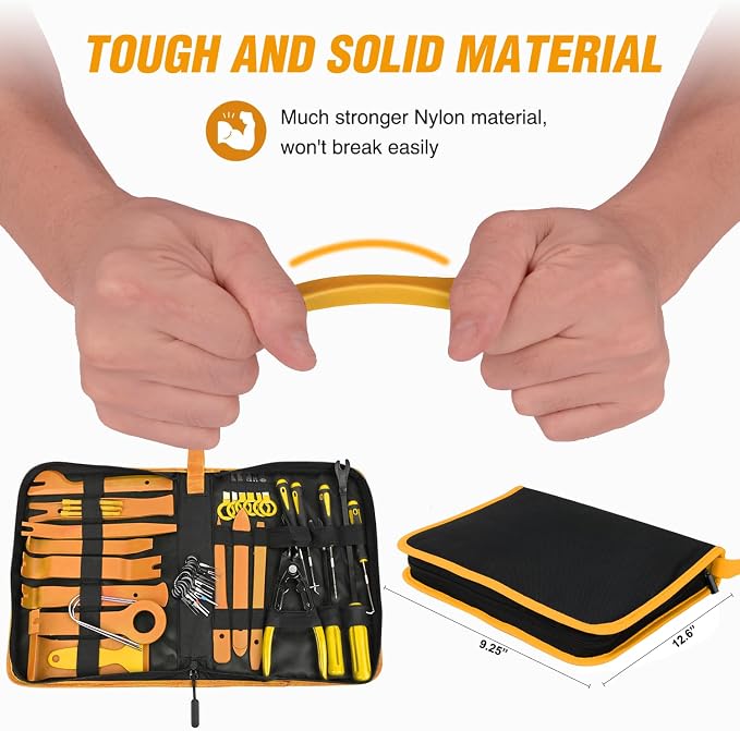 330Pcs Trim Removal Tool, Auto Push Pin Bumper Retainer Clip Set Fastener Terminal Remover Tool Adhesive Cable Clips Kit Car Panel Radio Removal Auto Clip Pliers, Yellow