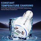 Car Charger Adapter, 3 Port USB-C & USB-A 90W Fast Charger, Car Interior Accessories, Essential Travel Gifts for Men and Women, Fit for iPhone 17/16/15/14/13Pro Max, Samsung, Android (White 2pc)