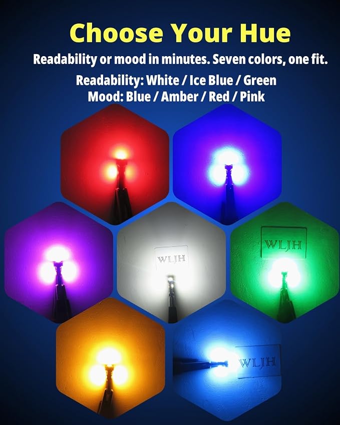 74 Led Bulb Dash Lights Super Bright T5 2721 37 286 Wedge PC74 Twist Socket Automotive Instrument Panel Gauge Light Kits Cluster Shift Indicator Bulbs Amber Yellow Pack of 20