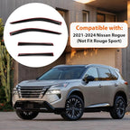 Rain Guards Compatible with 2021-2024 Nissan Rogue,Tape-On Side Window Visor Wind Deflector Vent Visors Car Accessories 4pcs