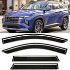 2022-2026 Tape-on Rain Guards for Hyundai Tucson Side Window Deflector Visors SE SEL N-Line XRT Limited Hybrid Durable Tinted Vent Shade 2023 2024 2025