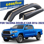 Goodyear Shatterproof in-Channel Window Deflectors for Trucks Toyota Tacoma 2016-2023 Double Cab, Rain Guards, Window Visors, Vent Deflector, Truck Accessories, 4pcs - GY008025