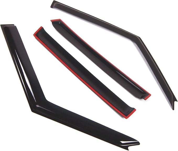 WD2-516 Dark Smoke 4 Pcs Set Window Visor (Outside Mount) Deflector Rain Guard Compatible with 1994-1998 Land Discovery