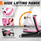 3 Ton Low Profile Floor Jack, Heavy Duty Steel Hydraulic Car Jack with Dual Pistons Quick Lift Pump, Hydraulic Racing Floor Jack, Lifting Range 3" to 20", Pink