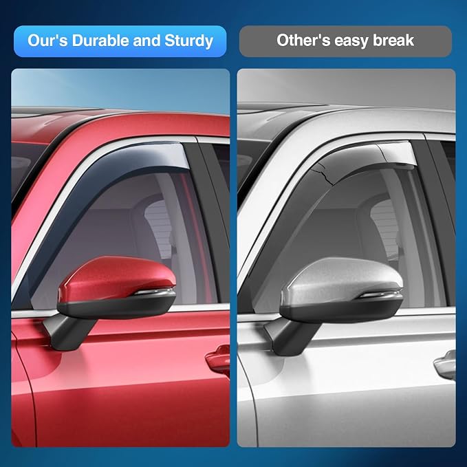 in Channel Window Visors for Honda Accord 2018 2019 2020 2021 2022, Wind Deflectors for Sun Rain & Ventilation, Light Smoky Blue, 4PCS