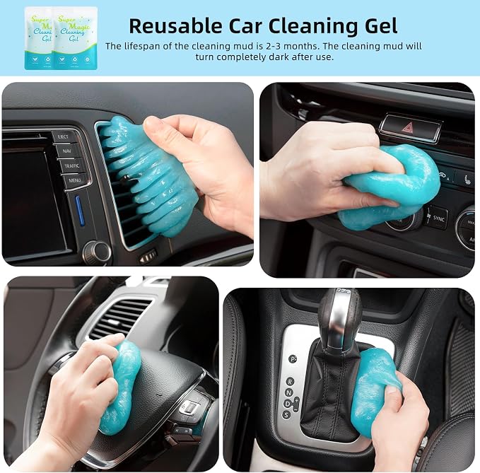 Car Interior Detailing Cleaning Kit-10Pcs Car Screen Cleaner,Clean Gel, Detailing Brush, Cleaning Tools for Car, Keyboard and Interior Cleaning