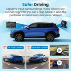 Portable Apple Carplay Screen for Car, 11.3" Extra Large Wireless Car Play & Android Auto Screen for Car, Car Stereo with 4K Dash Cam, App View, Backup Camera,GPS,Mirror Link,FM, Voice Control