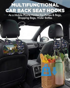 Purse Holder for Car, 2 Pack Heavy Duty Purse Hanger for Car, PU Leather Car Seat Hooks for Purses and Bags, Cute Purple Skeleton Headrest Organizer for Handbags & Backpacks
