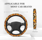 Bohemian Flowers Elastic Steering Wheel Cover, Non-Slip Breathable Neoprene Steering Wheel Covers, Women Car Accessories, Universal 15 Inch Fit Auto, Suvs, Truck