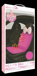 12V Heated Vehicle Seat Cushion Cover with 2 Heat Levels - Color Pink