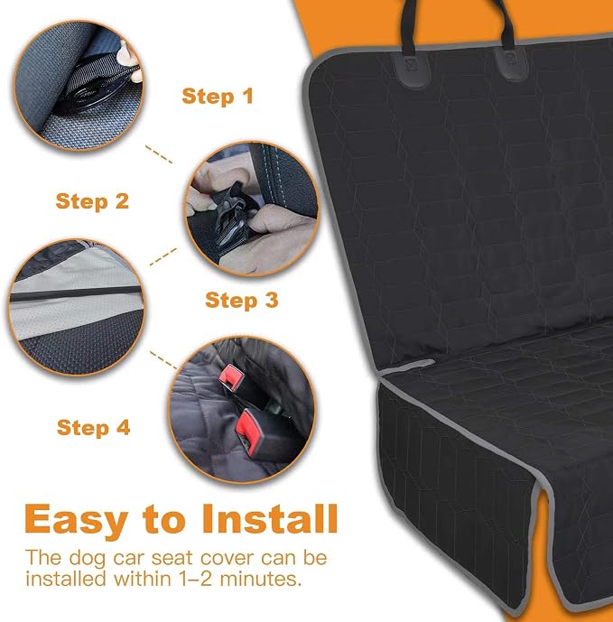 Dog Car Seat Cover for Back Seat,Washable Bench Seat Cover for Trucks,Nonslip Back seat Cover Protector for F150/Ram1500/GMC Sierra/Toyota/Chevrolet Silverado,Car Seat Covers for Dogs
