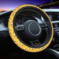 Yellow Cute Bee Insects Cartoon Steering Wheel Cover Car Accessories Cute for Women Girls Girly Universal 15 Inch Neoprene Auto Interior Decor Anti Slip Car Truck Protector