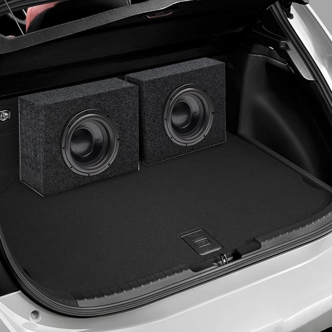 QBomb QBTW6.5 Single 6.50 Inch Heavy Duty MDF Material Car Audio Speaker Enclosure Boxes with Bedliner Spray Coating Finish, 2 Pack