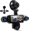 5 Channel Dash Cam 360° View, 1080P Front and Rear Left Right Inside 3.16 Inch Dash Camera for Cars, 12 Lights Night Vision, Motion Detection Camera for Cars
